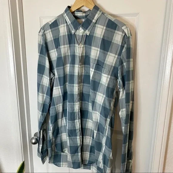 J Crew Men’s Button Down Plaid Long Sleeve Casual Dress Shirt L Tall - Picture 6 of 12